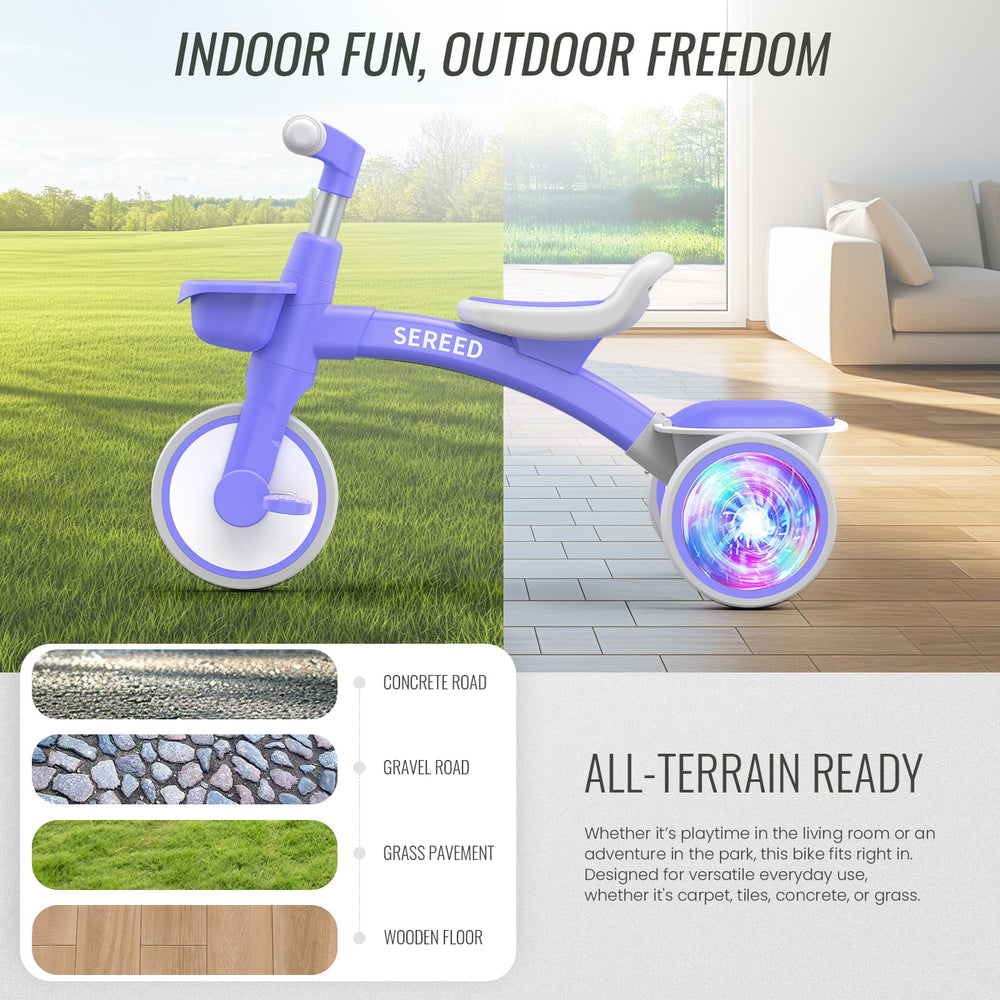SEREED tricycle gift-ready in purple for toddlers ages 2 plus