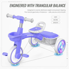 SEREED tricycle handlebar adjustment in purple fits growing kids
