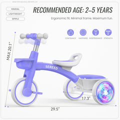 SEREED tricycle lightweight design in purple at 6.6 pounds