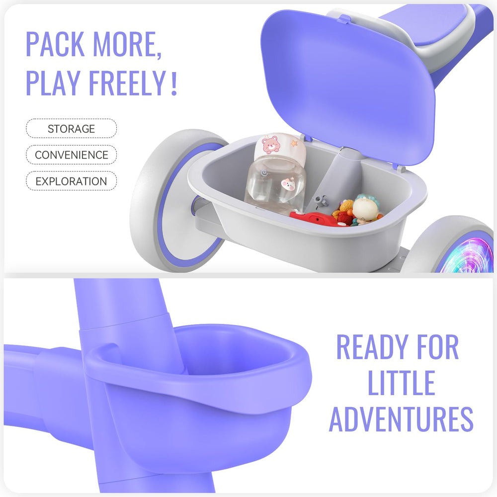 SEREED tricycle removable basket in purple for snacks and toys