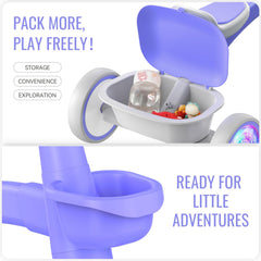 SEREED tricycle removable basket in purple for snacks and toys