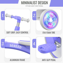 SEREED tricycle seat adjustment in purple grows with your child