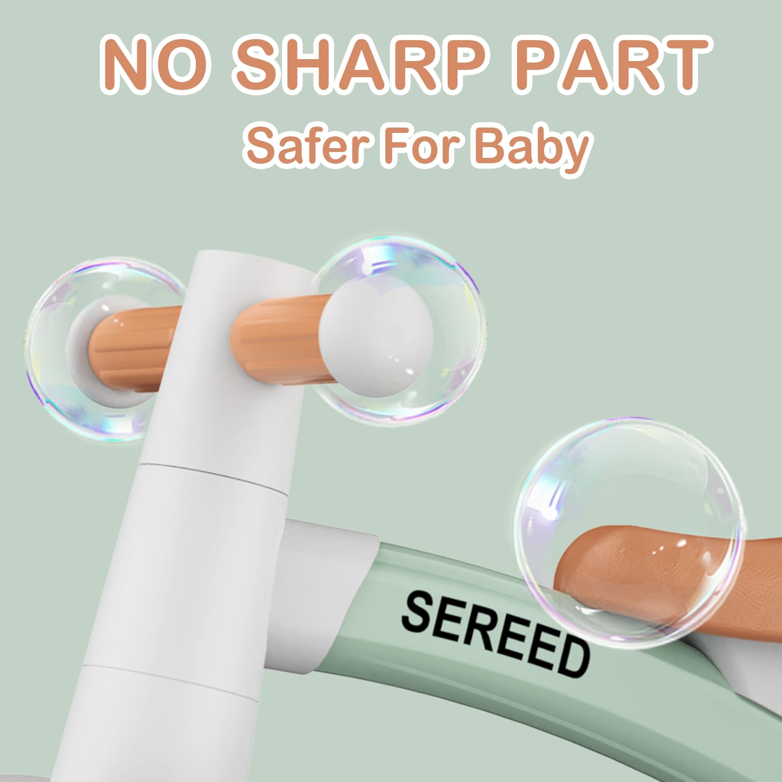 SEREED cushy seat provides comfortable riding for toddlers during practice.