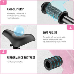 SEREED tool-free quick-release adjusts seat and handlebars.