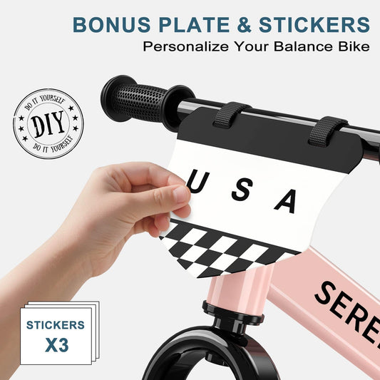 SEREED no-pedal balance bike helps kids learn balance and steering.