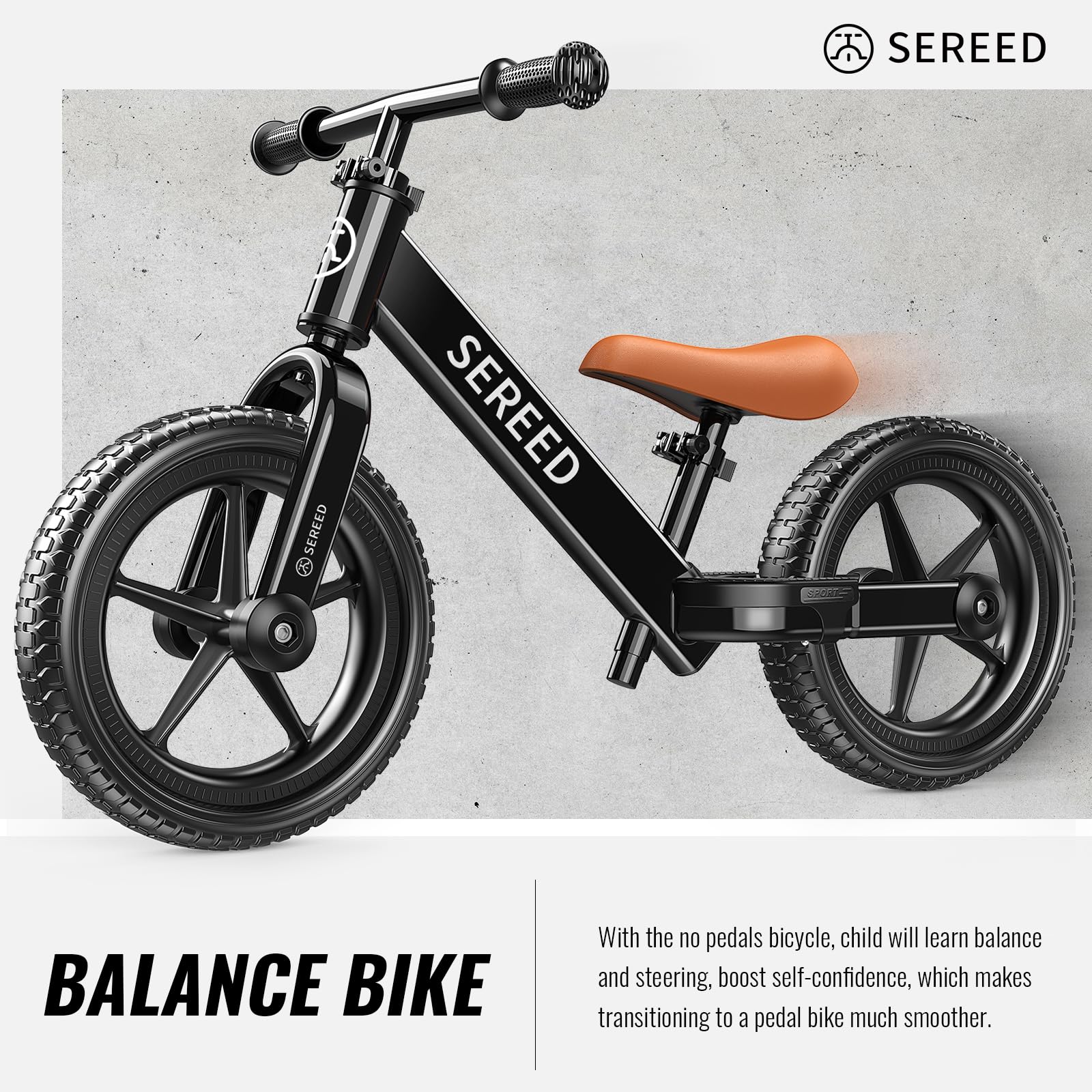 SEREED balance bike is portable and easy to stash in car trunks.