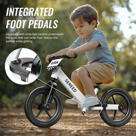 SEREED balance bike seat with soft padding for comfort during sessions