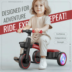 SEREED Tricycle red back view, sturdy and stable from behind
