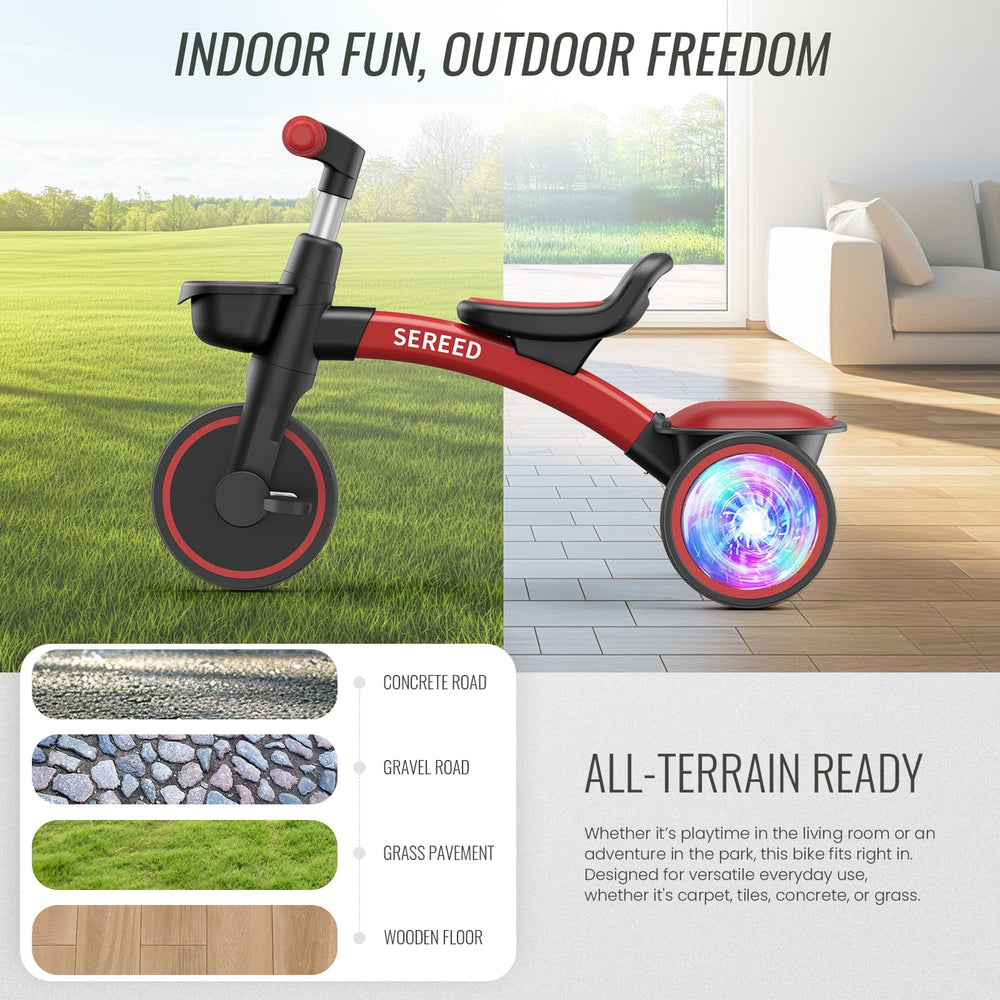 SEREED Tricycle with smooth bearings, supports confident, gentle rides