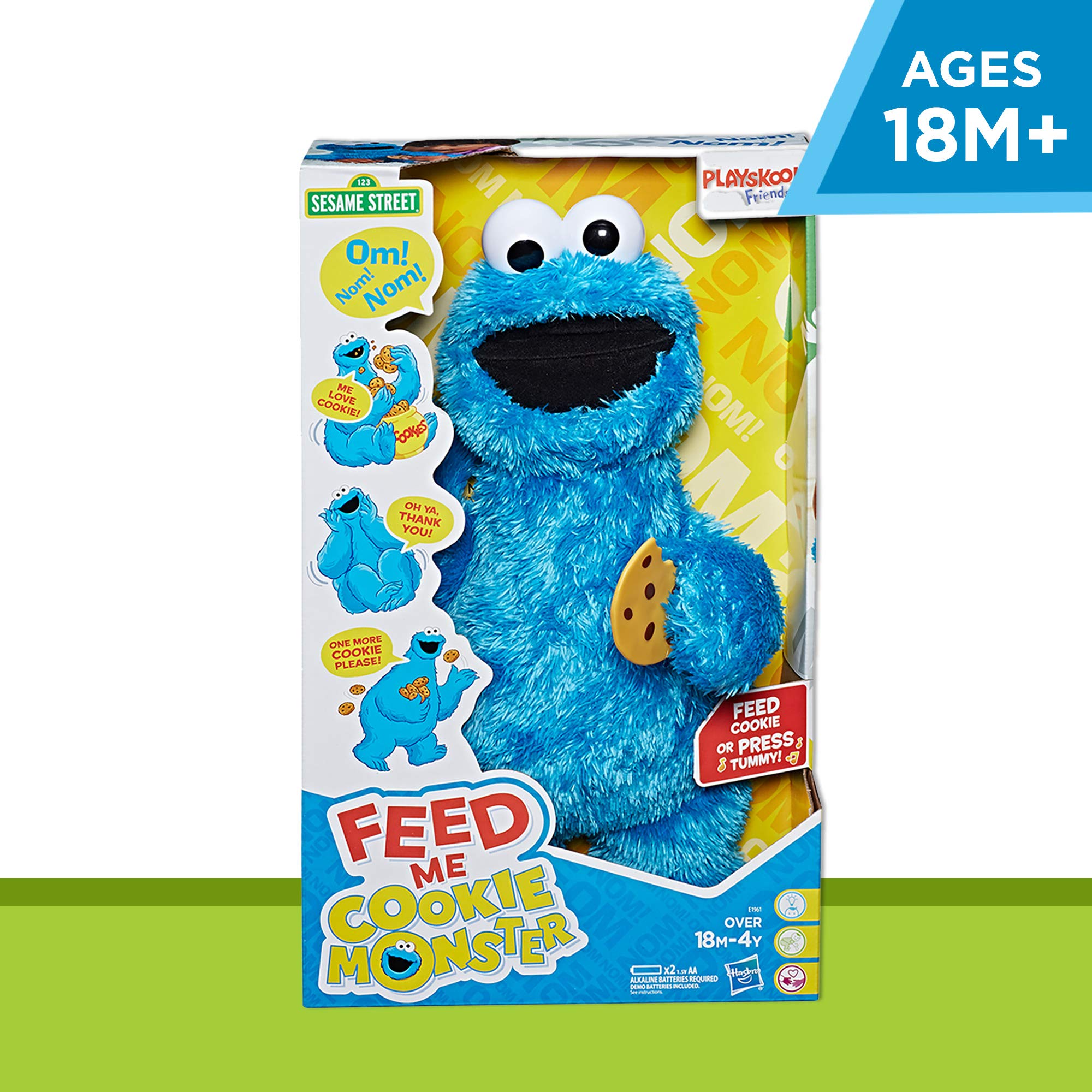 Sesame Street Cookie Monster plush tummy sounds enhance interactive play