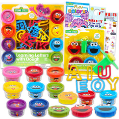 Sesame Street dough play set with 39 pc tubs for colorful molding and imaginative play.
