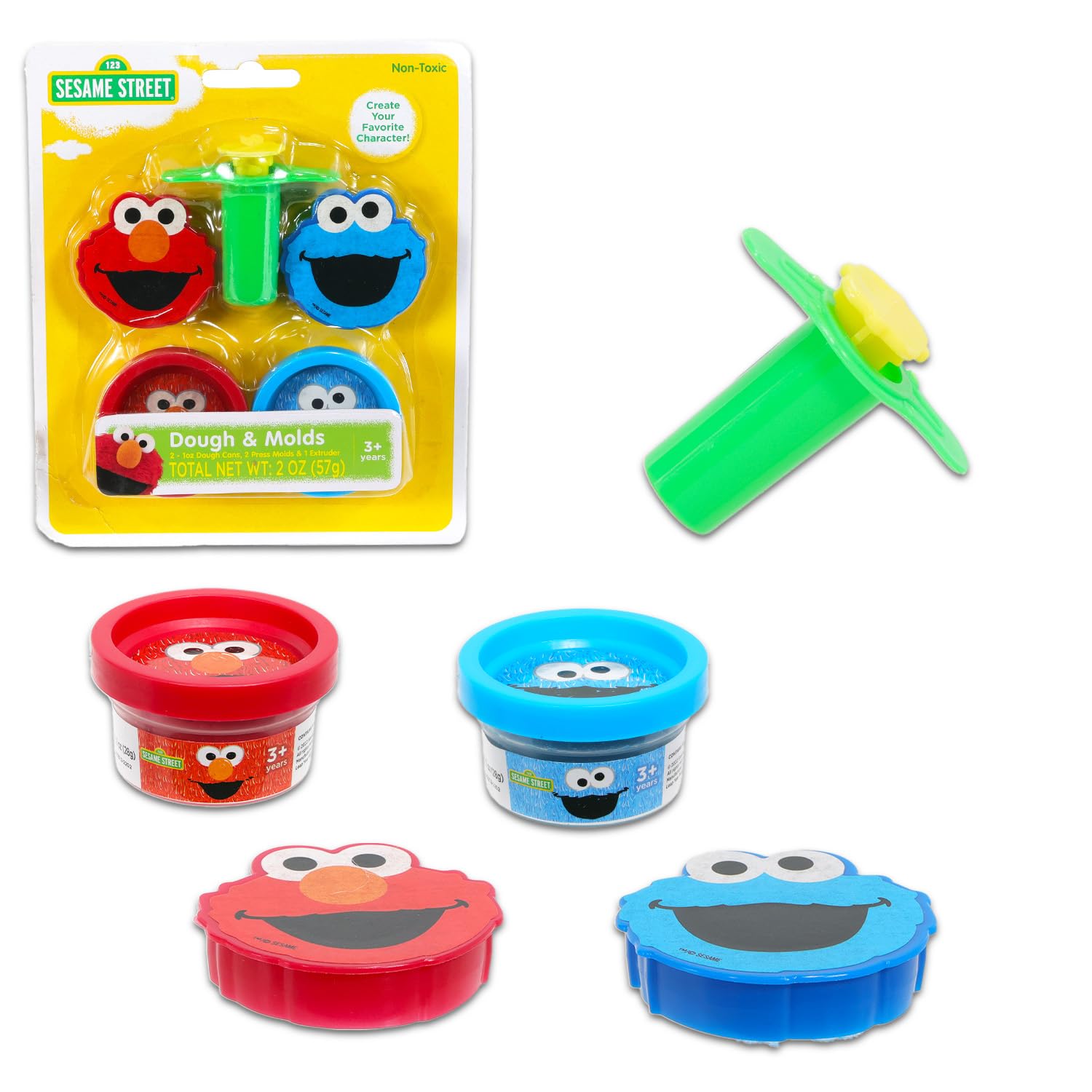 Sesame Street dough play set write-and-wipe book for reusable practice and storytelling.