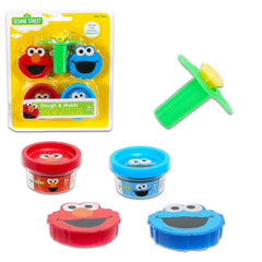 Sesame Street dough play set write-and-wipe book for reusable practice and storytelling.