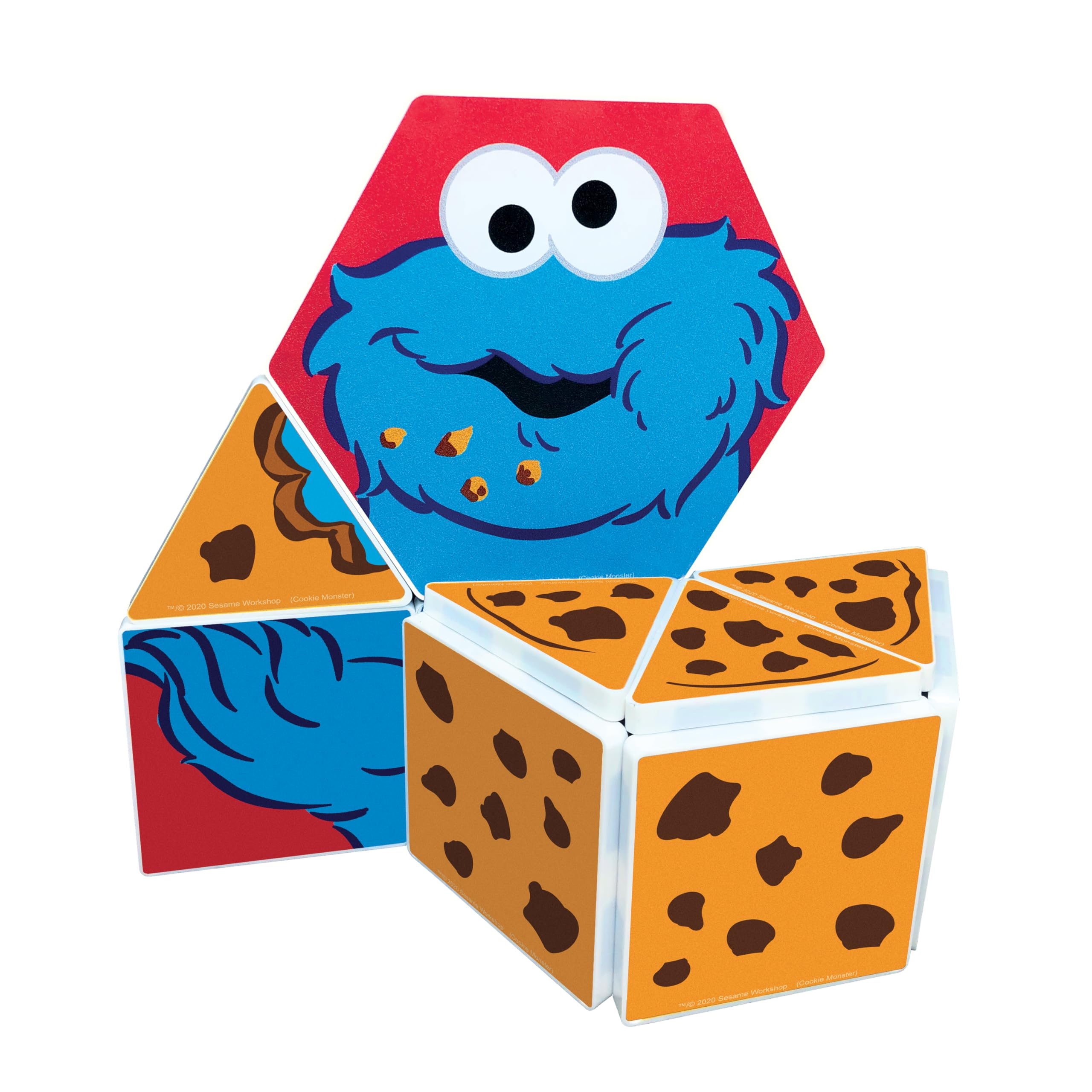 Sesame Street magnet playset assembly scene with Cookie Monster and friends.