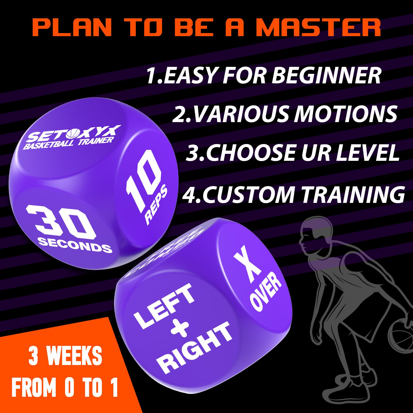 SETOXYX dribble dice durations for guided practice sessions