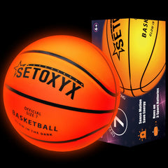 SETOXYX Glow in the Dark Basketball lights on contact for exciting outdoor play after sunset