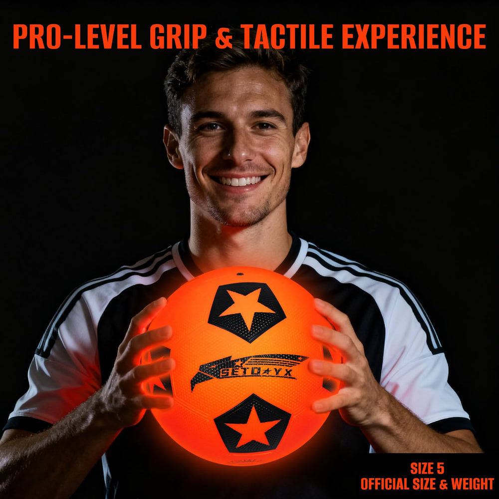 SETOXYX Light Up Soccer Ball official size 5 delivers balanced grip.