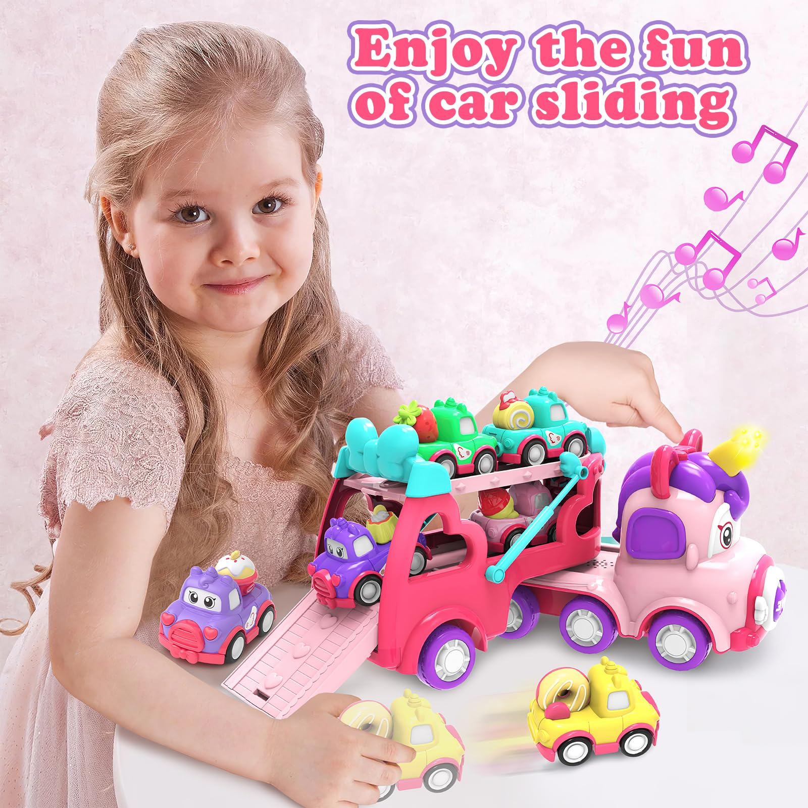 Seveclotree dinosaur car 4 front view with bright colors for visual appeal