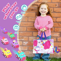 Seveclotree unicorn storage bag doubles as a play mat and organizer