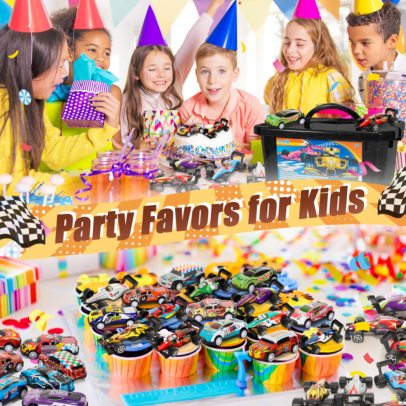 SevenQ action-packed toy cars invite hours of imaginative play.