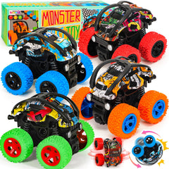 SevenQ Monster Truck 4-pack push-and-go action for energetic indoor or outdoor play.