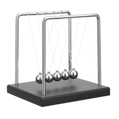 SEVNPRIME 5-bead Newton's cradle top view showcases precise alignment and smooth pendulum motion for desktop focus.
