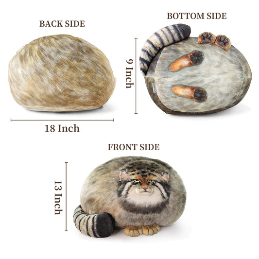 Sew Butiful Pallas Cat plush side view, great as a decorative pillow.
