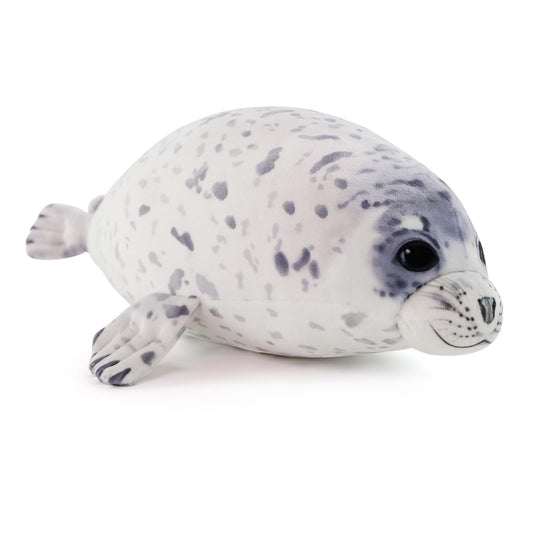 Sew Butiful seal plush face close-up with lifelike eyes for tender cuddle time