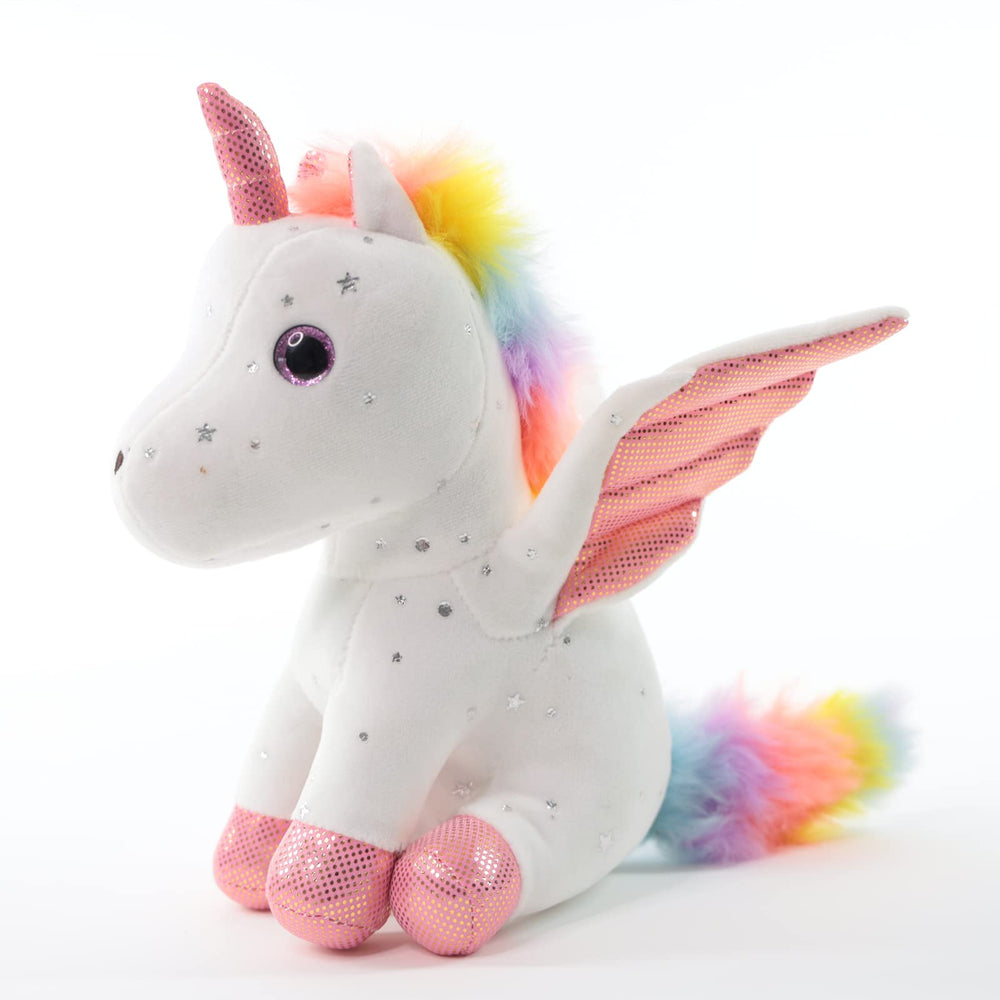 Sew Butiful unicorn plush close-up of friendly eyes for storytime.