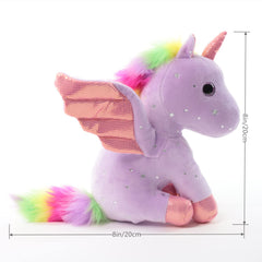 Sew Butiful blue unicorn plush with bright eyes for imaginative play