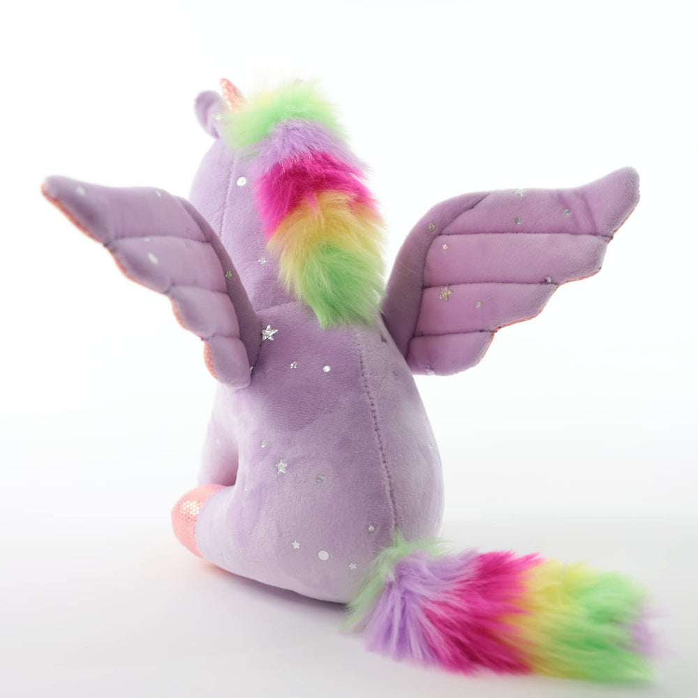 Sew Butiful purple unicorn plush featuring rainbow mane for storytelling fun