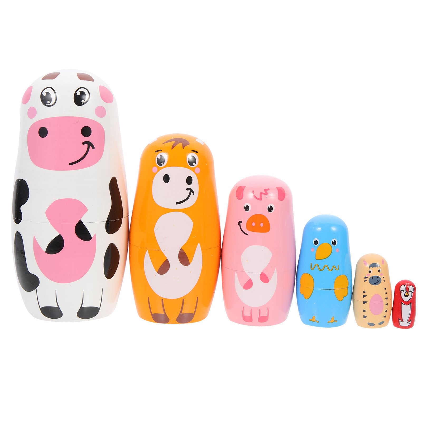 SEWACC 6-layer nesting dolls cow: playful display and tactile learning for kids.