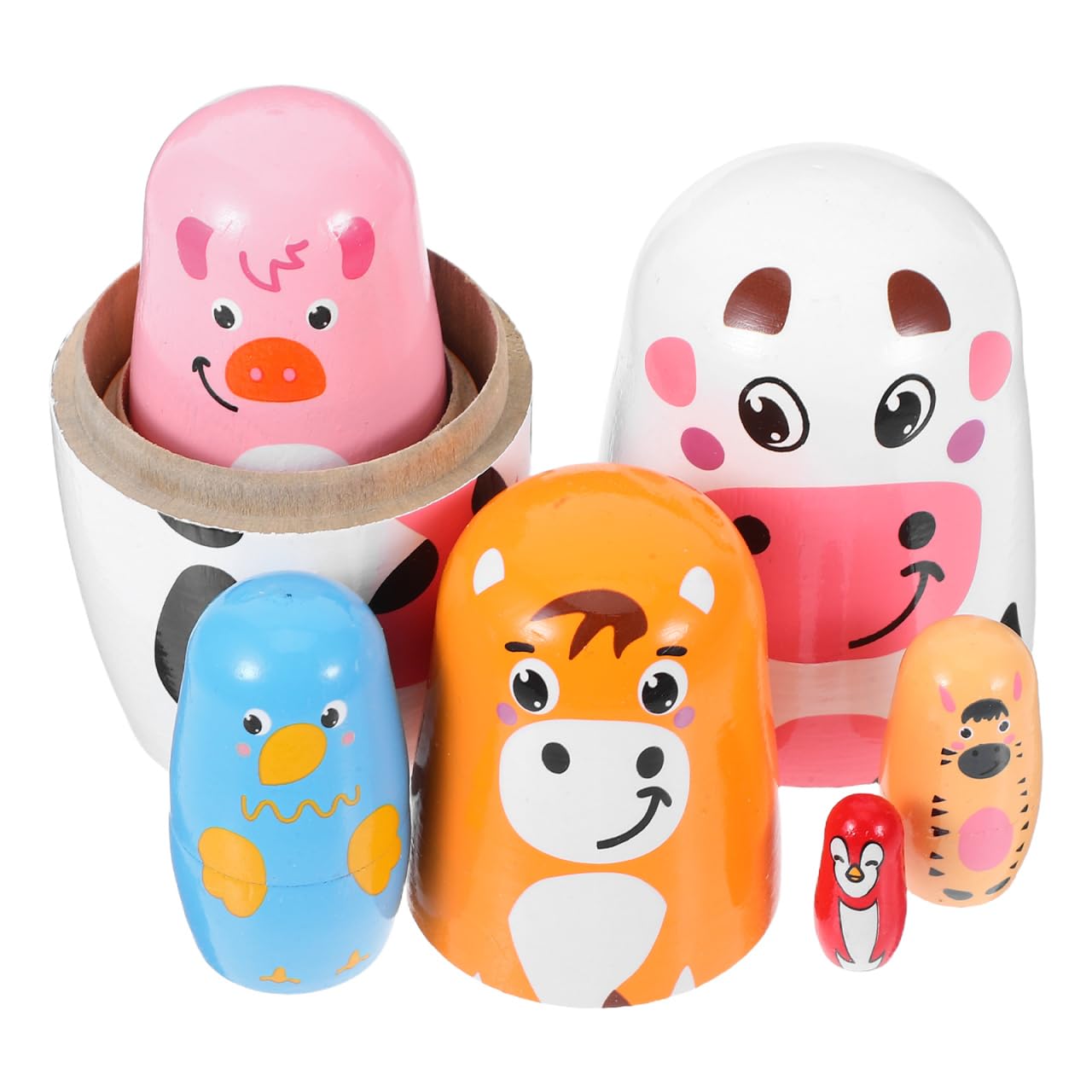 SEWACC 6-layer nesting dolls duck: eye-catching topper for desk displays.
