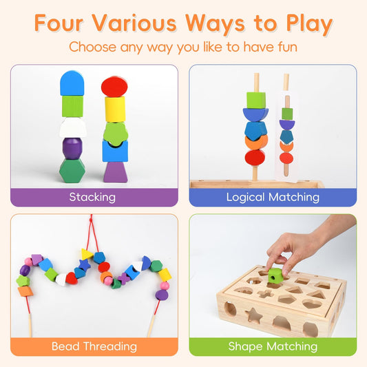 Sewulidon shape matching box and cards support early logic and pattern learning.