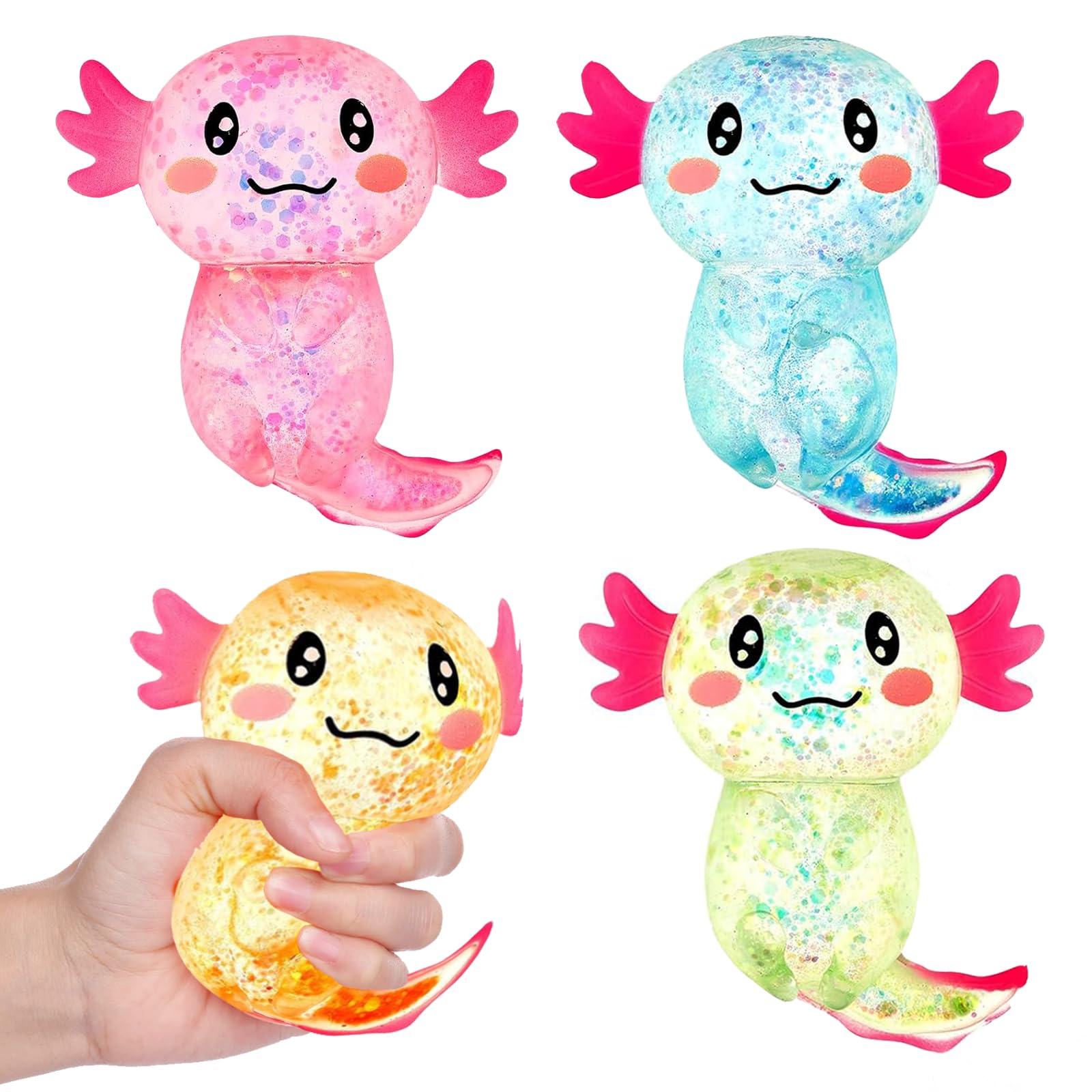Sezua squishy axolotl 4-pack full set for tactile relief and focus