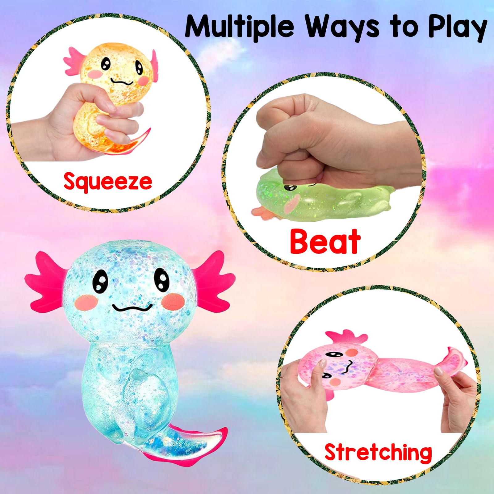 Sezua green axolotl squishy demonstrates finger dexterity benefits