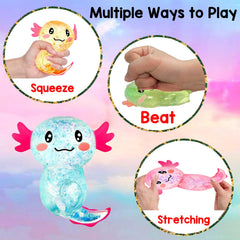 Sezua green axolotl squishy demonstrates finger dexterity benefits