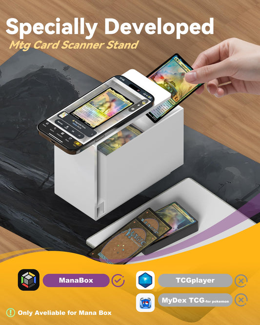 SFAED Card Scanner Stand with ManaBox holder for easy phone-based scanning.