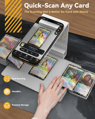 SFAED Card Scanner Stand sleeved cards scanning with mouse pad support.