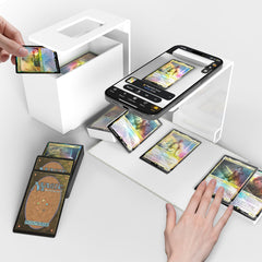 SFAED Card Scanner Stand with sloped base for fast card feeding and quick scans.