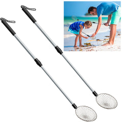 Sfcddtlg beach sand sifter with extended handle for easier beach treasure hunting.