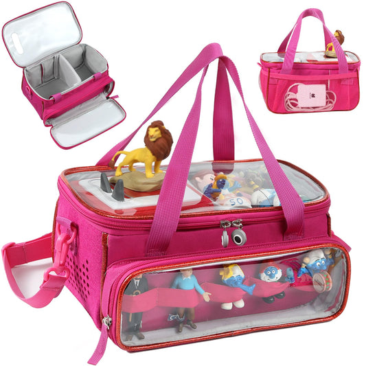 SFYBYHEART carrying case with clear window showing Toniebox for easy packing.