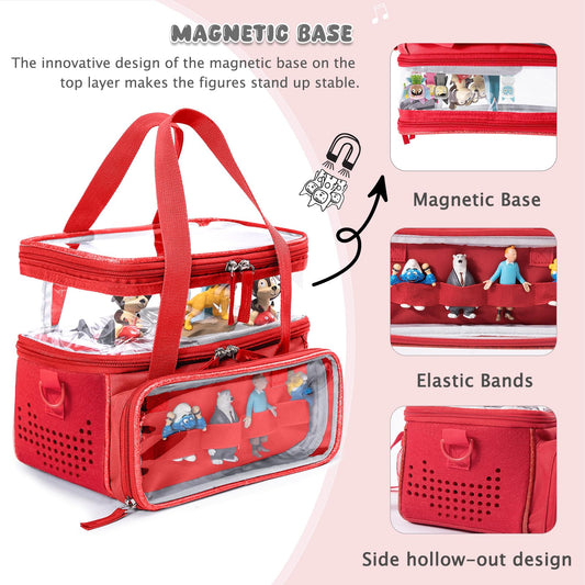 SFYBYHEART carrying case with transparent window for quick content checks.