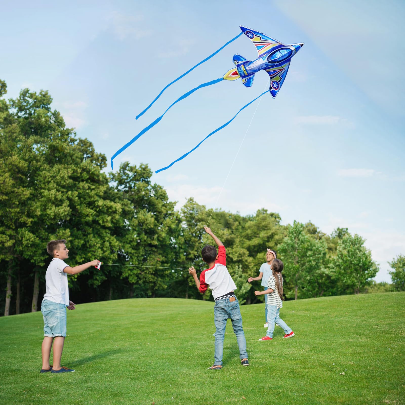 SGftre fighter plane kite with compact packaging for carry-ready use