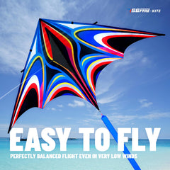 SGftre Delta Kite durable fiberglass rods blue for lasting outdoor play.