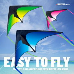 SGftre Delta Kite easy-launch highlighting simple takeoffs for beginners and kids.