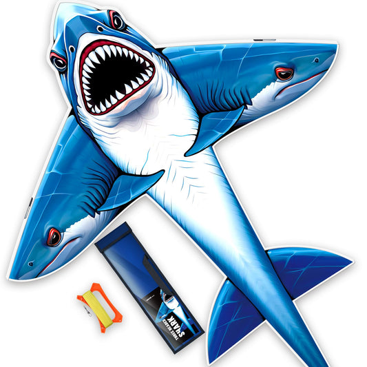SGftre three-headed shark kite package ready for beach fun