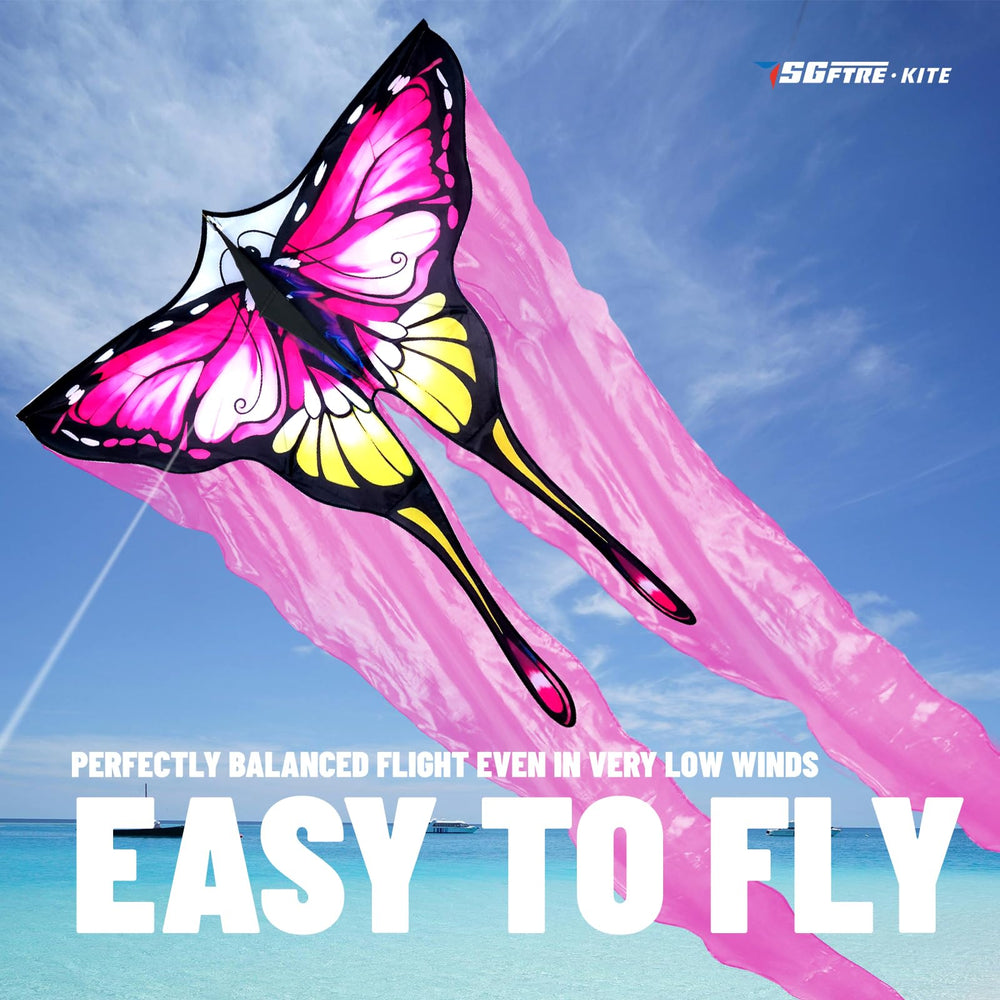 SGftre Tulle Butterfly Pink Kite compact packaging for quick take-along