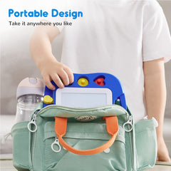 SGILE ergonomic blue drawing board fits small hands comfortably.