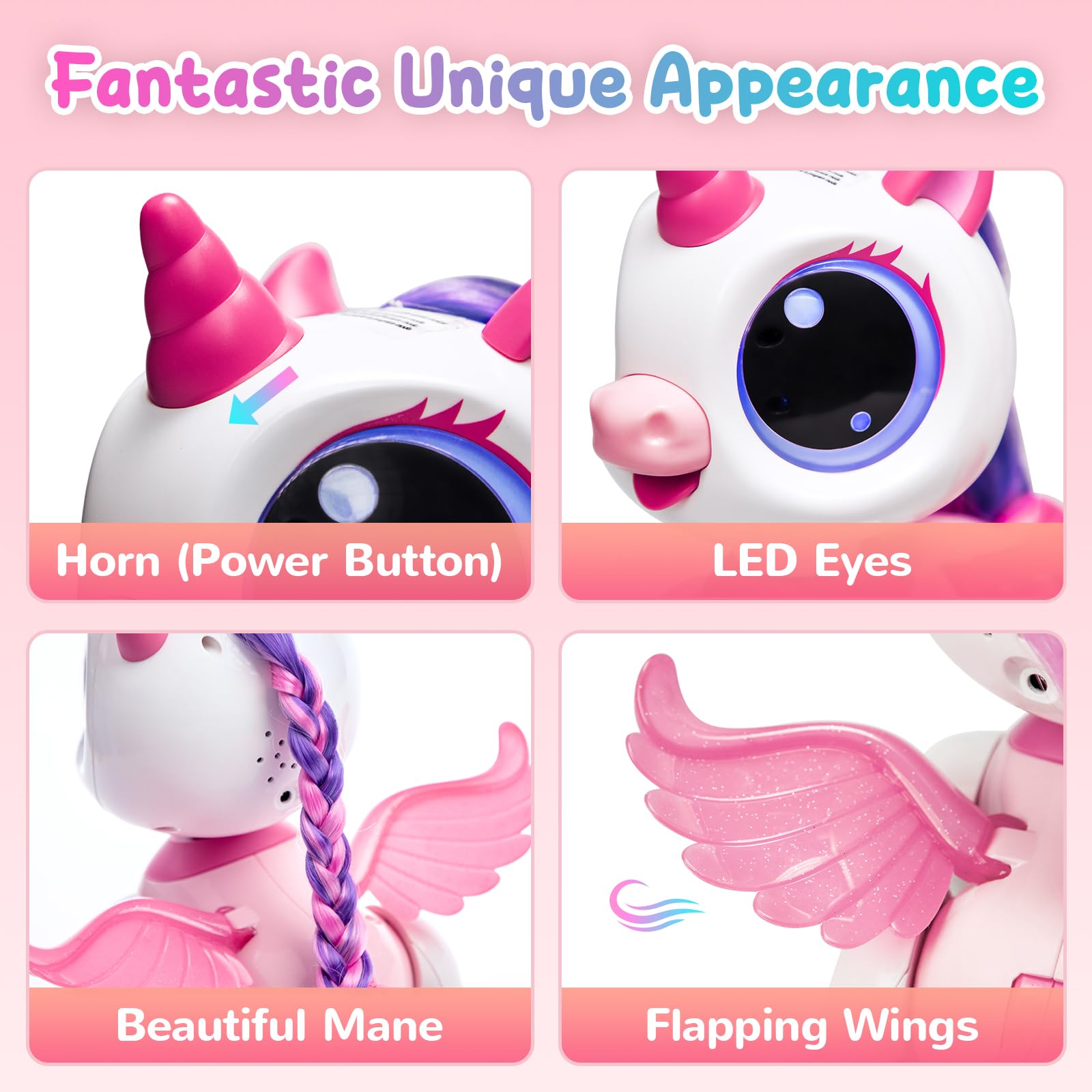 SGILE pink unicorn toy made with skin-friendly materials for safe play